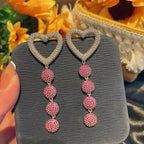 Heart Chain Cubic Zirconia Earrings E6868