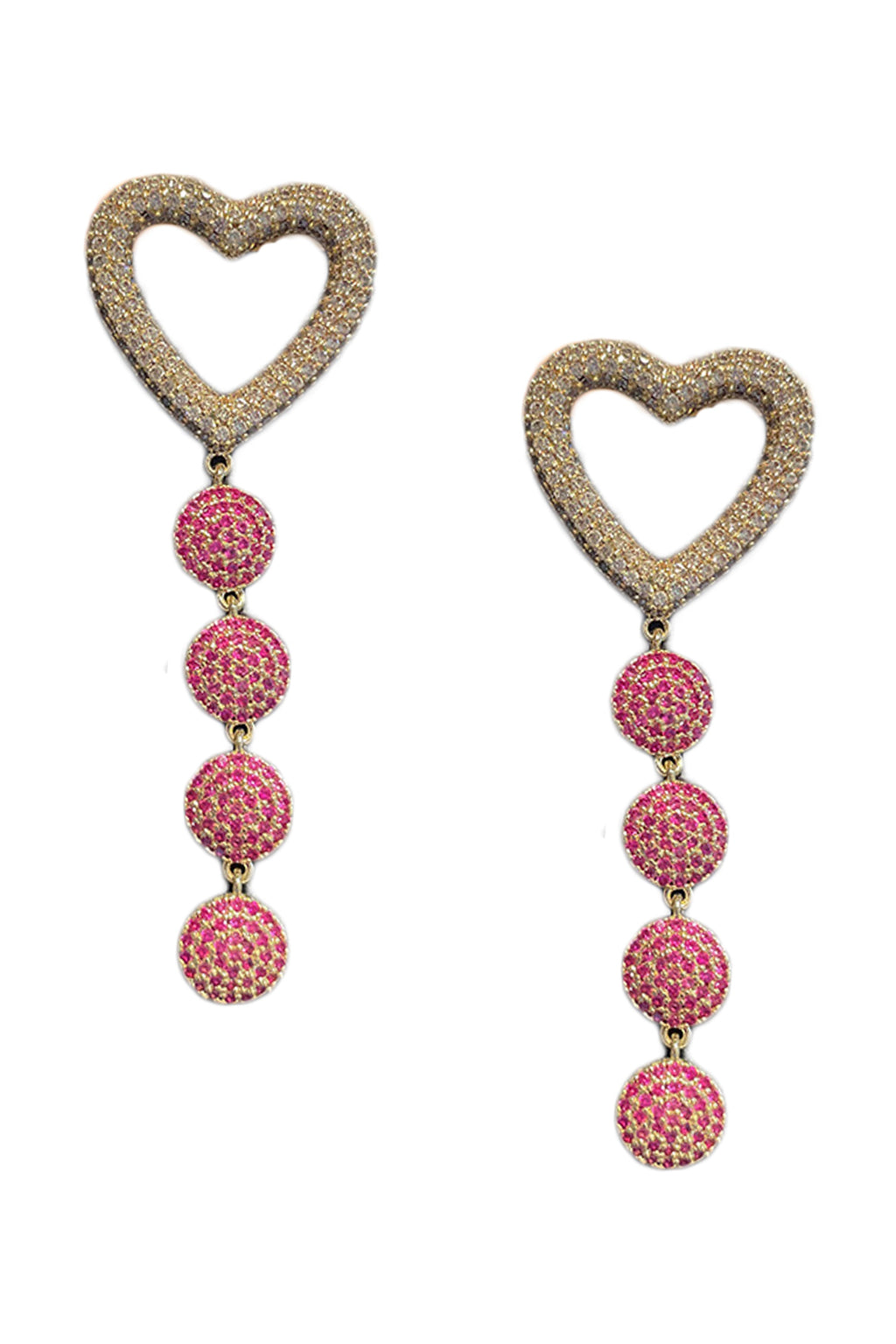 Heart Chain Cubic Zirconia Earrings E6868