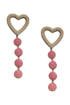 Heart Chain Cubic Zirconia Earrings E6868