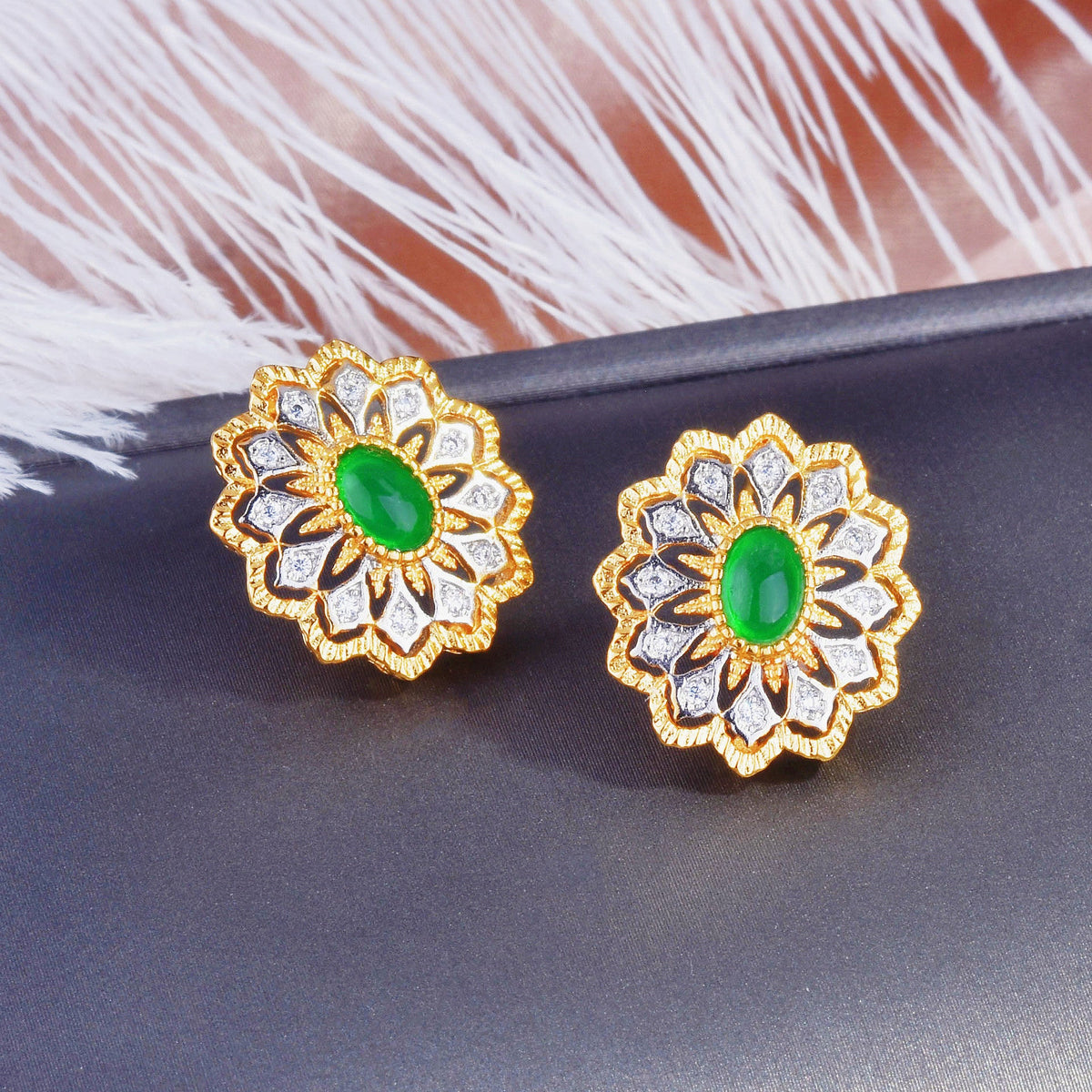 Cubic Zirconia Stud Earrings E6874