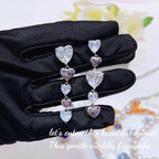 Heart Chain Cubic Zirconia Earrings E6878