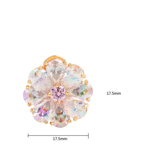Flower Cubic Zirconia Stud Earrings E6937