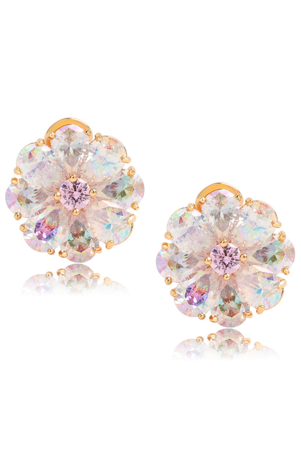 Flower Cubic Zirconia Stud Earrings E6937