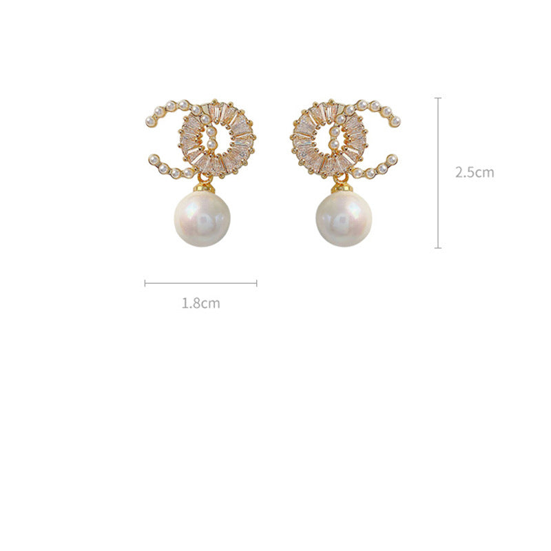 Pearl Cubic Zirconia Earrings E6990