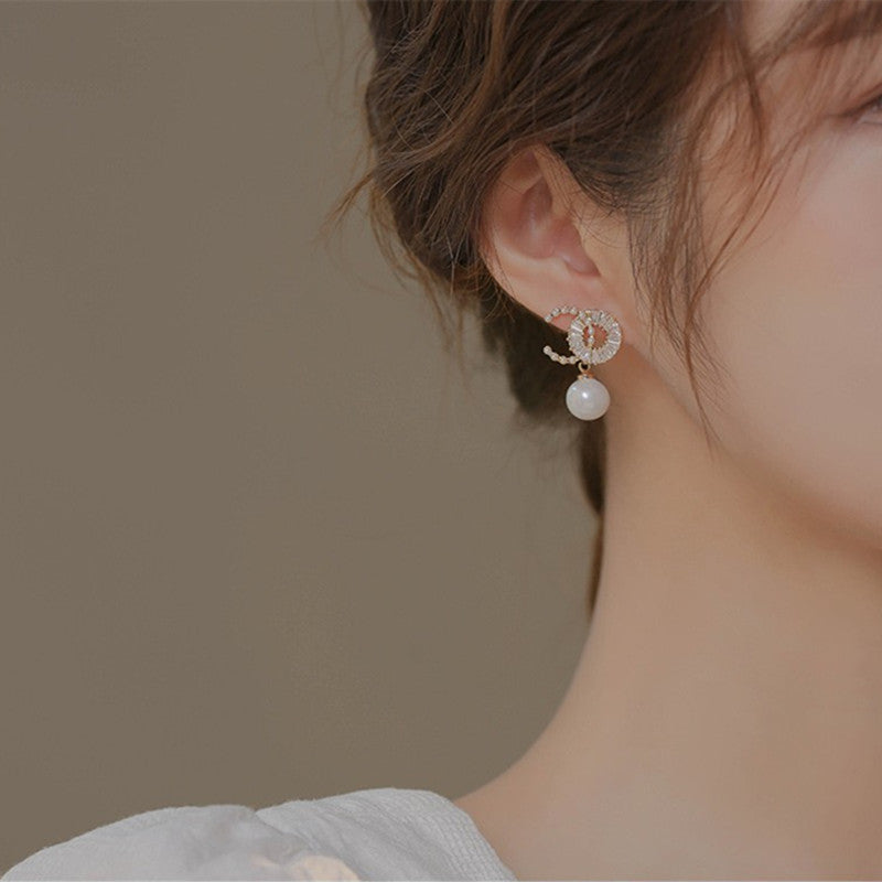 Pearl Cubic Zirconia Earrings E6990