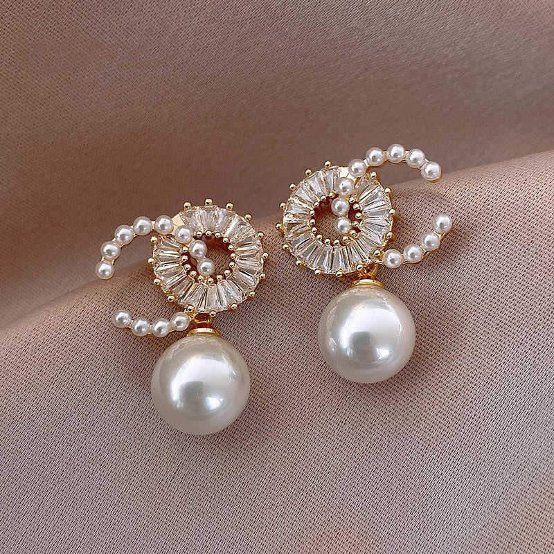 Pearl Cubic Zirconia Earrings E6990