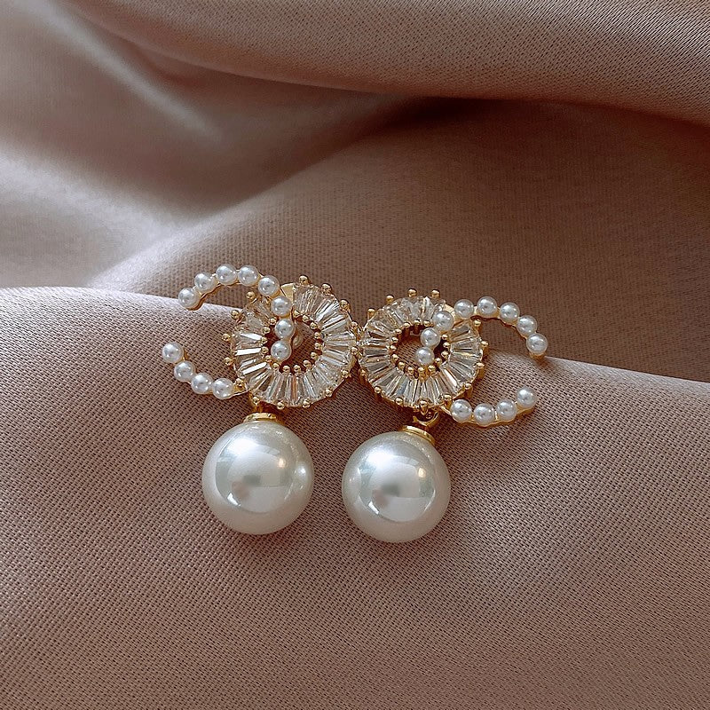 Pearl Cubic Zirconia Earrings E6990