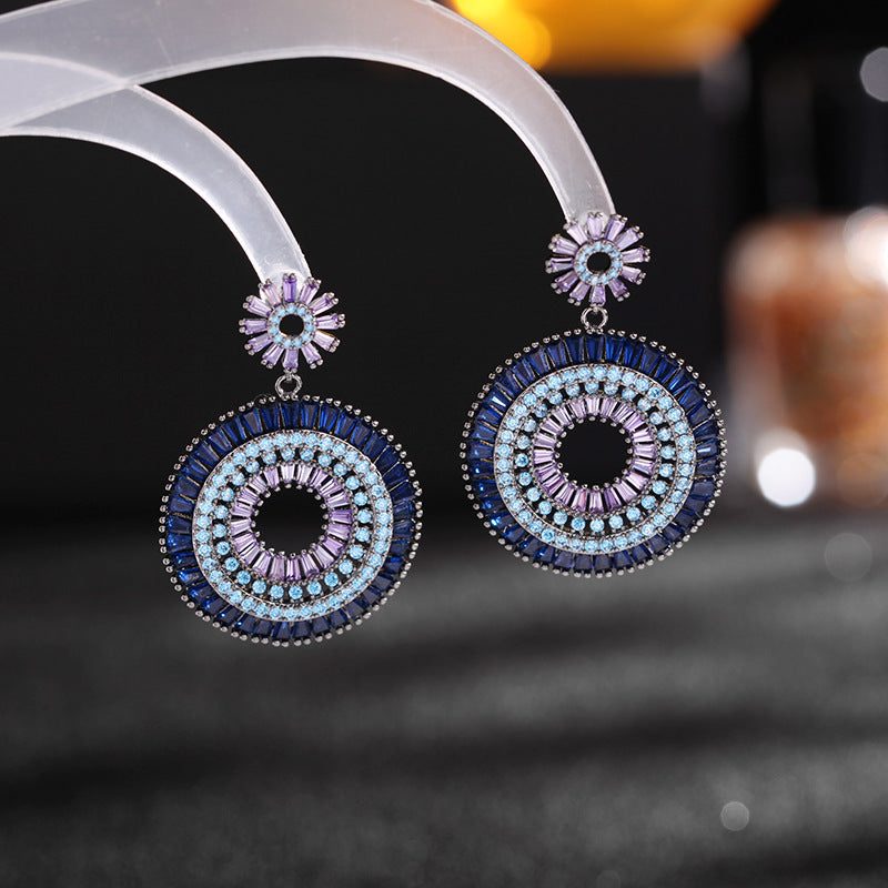 Circle Cubic Zirconia Earrings E7021