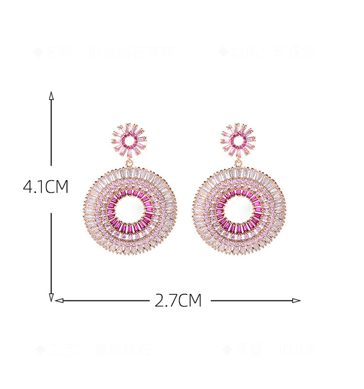 Circle Cubic Zirconia Earrings E7021