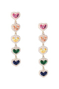 Heart Cubic Zirconia Chain Earrings E7024