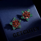 Floral Cubic Zirconia Stud Earrings E7025