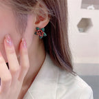 Floral Cubic Zirconia Stud Earrings E7025