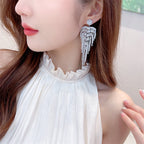 Heart Cubic Zirconia Tassel Earrings E7027