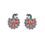 Peacock Cubic Zirconia Stud Earrings E7028