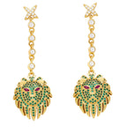 Lion Head Cubic Zirconia Earrings E7176