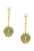 Lion Head Cubic Zirconia Earrings E7176