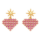 Heart Star Cubic Zirconia Earrings E7181
