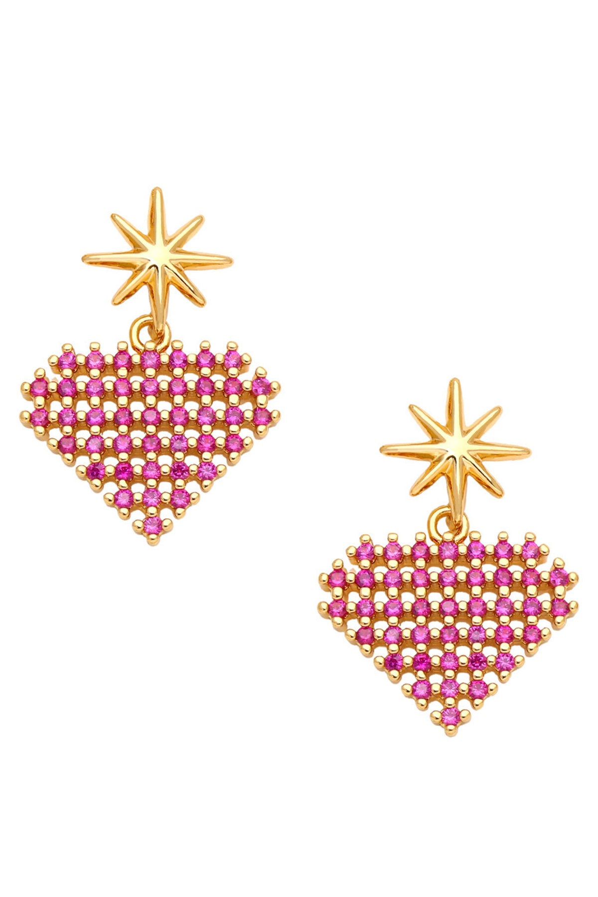 Heart Star Cubic Zirconia Earrings E7181