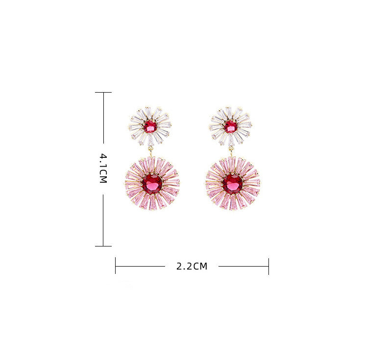Floral Cubic Zirconia Earrings E7203