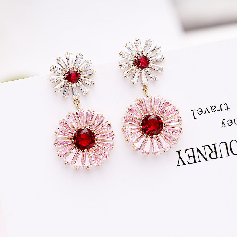 Floral Cubic Zirconia Earrings E7203