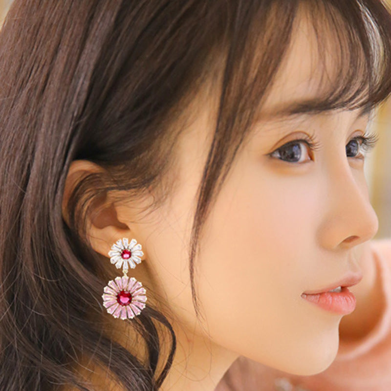 Floral Cubic Zirconia Earrings E7203