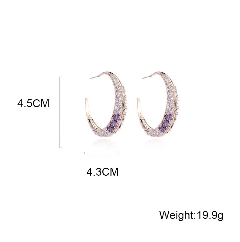 Cubic Zirconia Hoop Earrings E7205