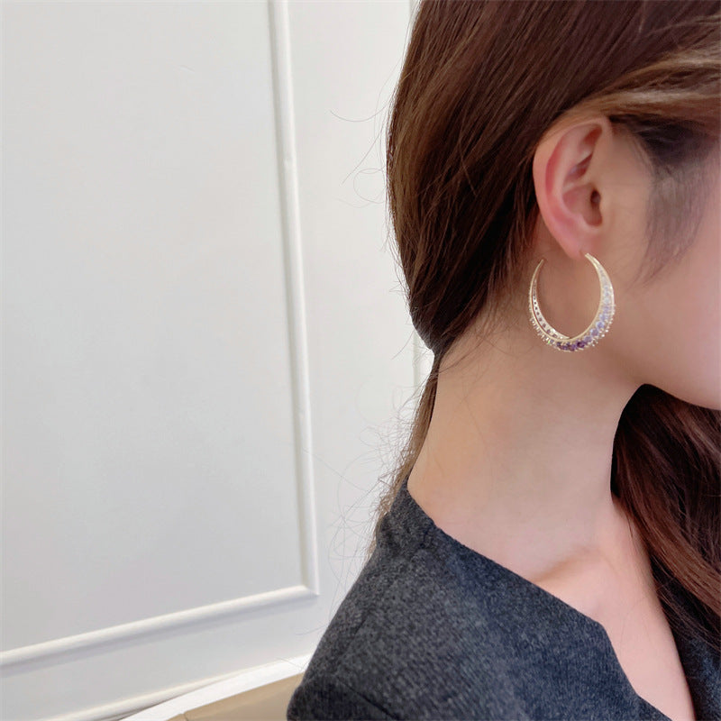 Cubic Zirconia Hoop Earrings E7205