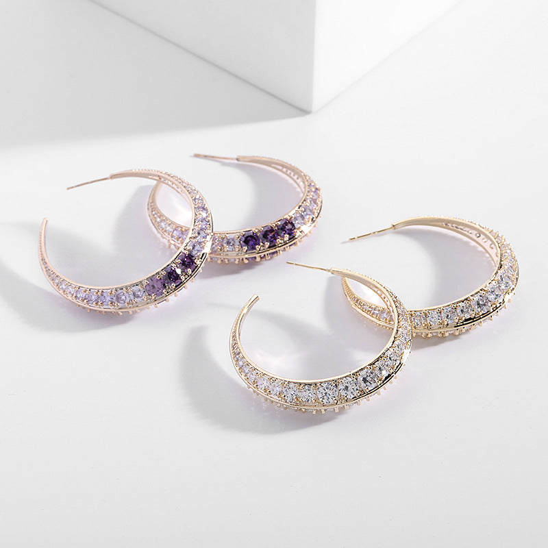 Cubic Zirconia Hoop Earrings E7205