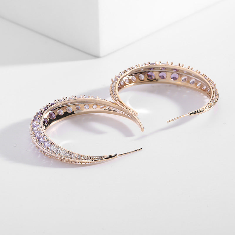 Cubic Zirconia Hoop Earrings E7205