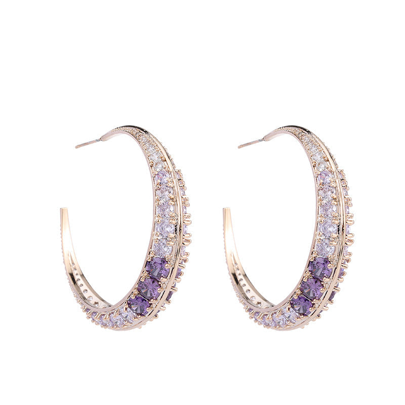 Cubic Zirconia Hoop Earrings E7205