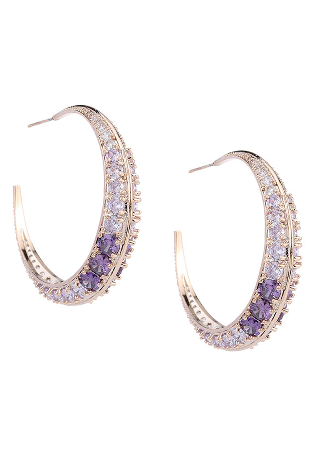 Cubic Zirconia Hoop Earrings E7205