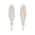 Floral Tassel Cubic Zirconia Earrings E7206