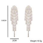 Floral Tassel Cubic Zirconia Earrings E7206