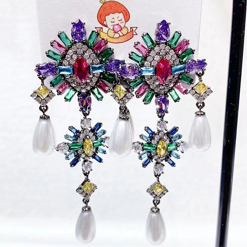 Baroque Pearl Cubic Zirconia Earrings E7217