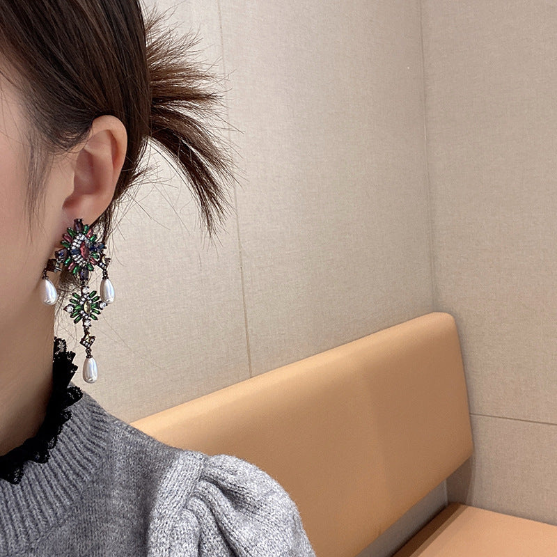 Baroque Pearl Cubic Zirconia Earrings E7217