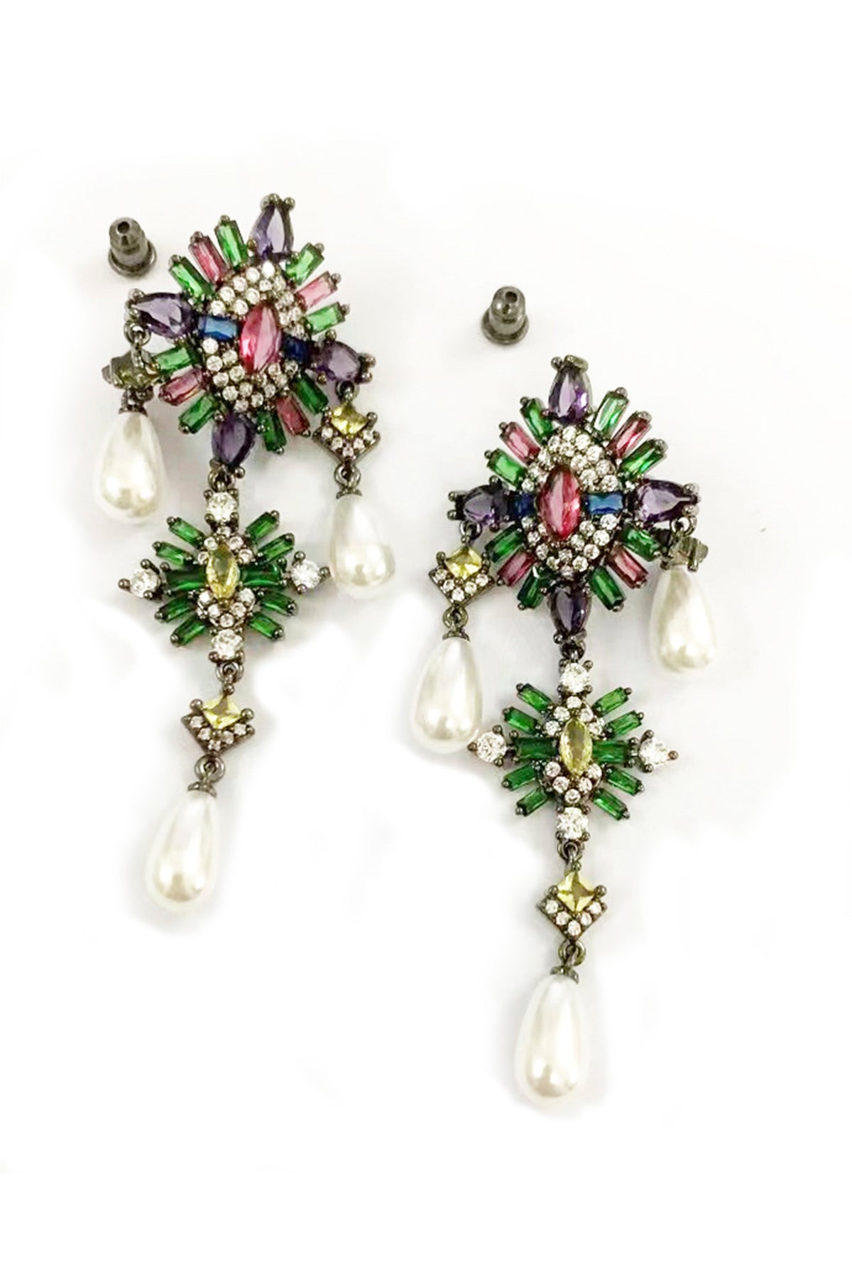 Baroque Pearl Cubic Zirconia Earrings E7217