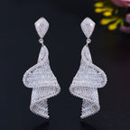 Geometric Spiral Cubic Zirconia Earrings E7226