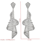 Geometric Spiral Cubic Zirconia Earrings E7226
