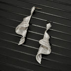 Geometric Spiral Cubic Zirconia Earrings E7226