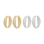 Cubic Zirconia Hoop Earrings E7228