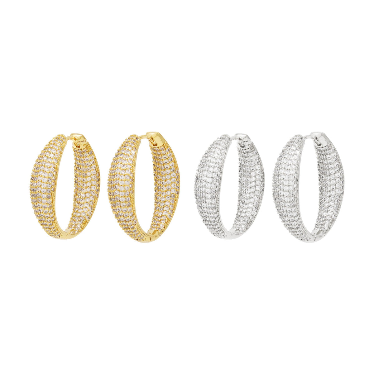Cubic Zirconia Hoop Earrings E7228