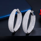 Cubic Zirconia Hoop Earrings E7228