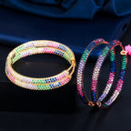 Multicolor Cubic Zirconia Hoop Earrings E7229