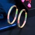 Multicolor Cubic Zirconia Hoop Earrings E7229