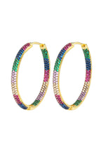 Multicolor Cubic Zirconia Hoop Earrings E7229
