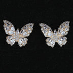 Butterfly Cubic Zirconia Stud Earrings E7234