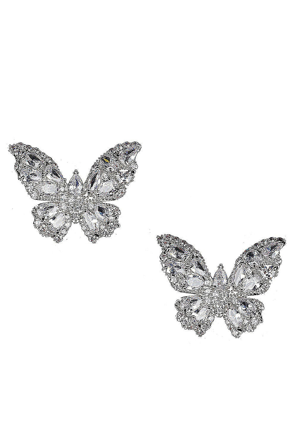Butterfly Cubic Zirconia Stud Earrings E7234