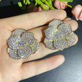 Floral Cubic Zirconia Stud Earrings E7237