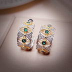 Evil Eye Cubic Zirconia Hoop Earrings E7264
