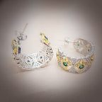 Evil Eye Cubic Zirconia Hoop Earrings E7264